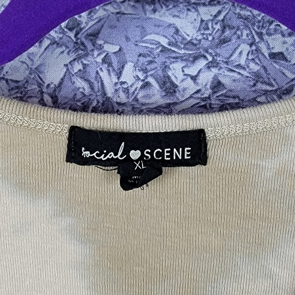 Tie dye tan cropped button up sweatshirt - Picture 6 of 6